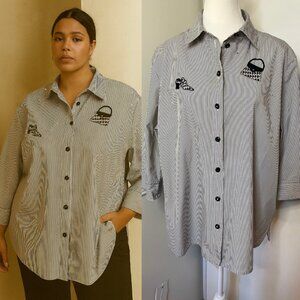 Vintage Allison Daley Striped Patches Blouse